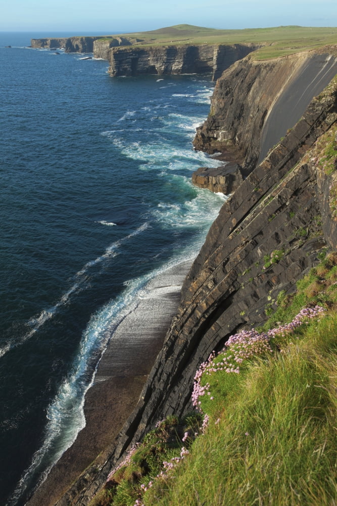 Coastline along Loop Head County Clare Ireland Canvas Art - Carl Bruemmer Design Pics (12 x 19)