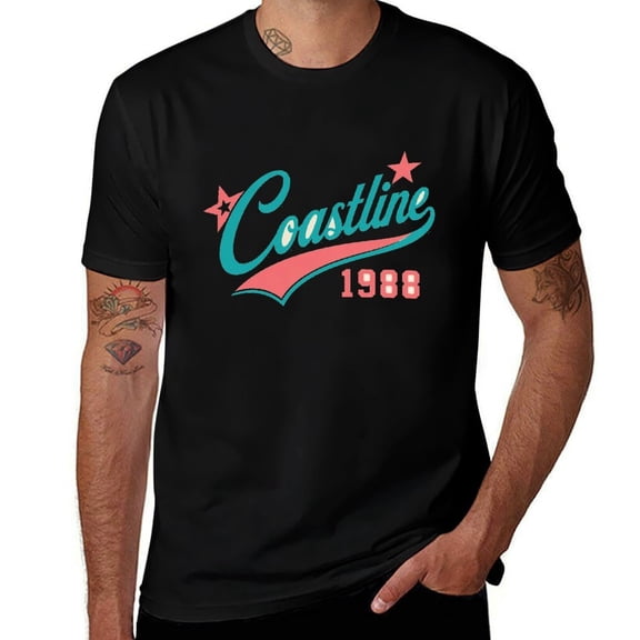 CoastlineUnisex Graphic T-Shirt, Casual Short Sleeve Crewneck Tee, Soft Pullover Top for Everyday Wear