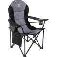 thumbnail image 1 of Coastrail Outdoor Camping Chair Oversized Padded Folding Quad Arm Chairs with Lumbar Back Support, Cooler Bag, Cup Holder & Side Pocket, Extra Head Pocket, Supports 400 lbs,Black, 1 of 7