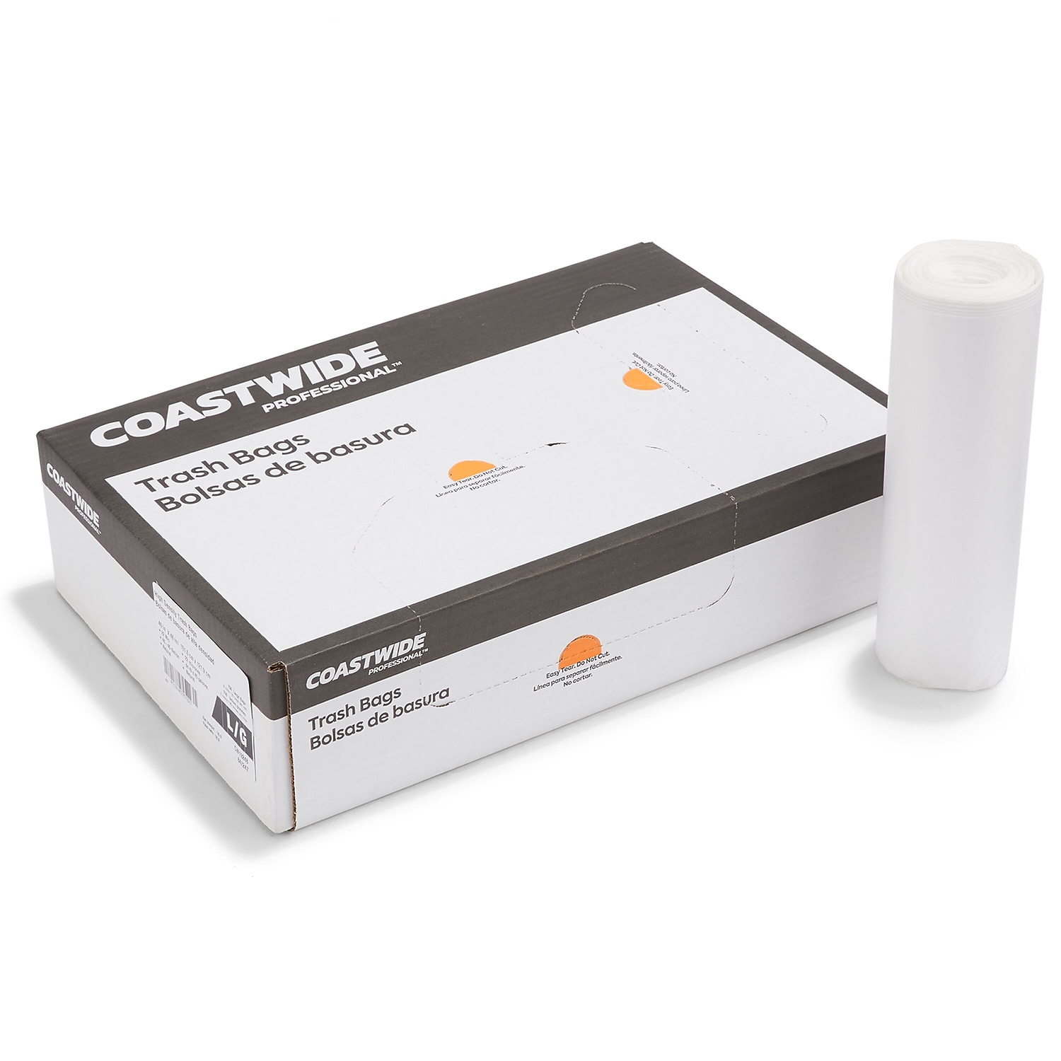 Staples Coastwide Professional 40-45 Gallon Trash Bag 40" x 48" High Density 22 mic Natural 150