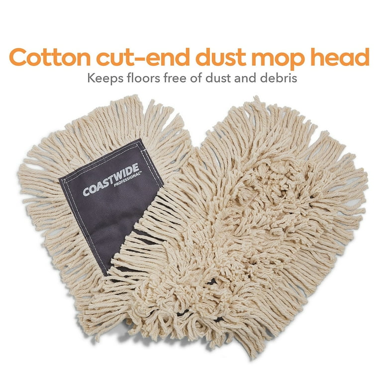 Cut-End Dust Mop Head, Cotton, 48 x 5, White Cut-End Dust Mop Head, Cotton, 48 x 5, White