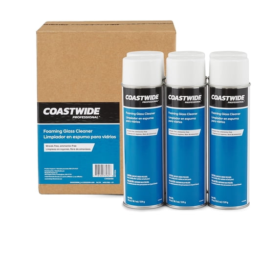 Staples Coastwide Professional Foaming Glass Cleaner Fresh & Clean Scent 19 Oz. 6/Carton (CW58496-A)