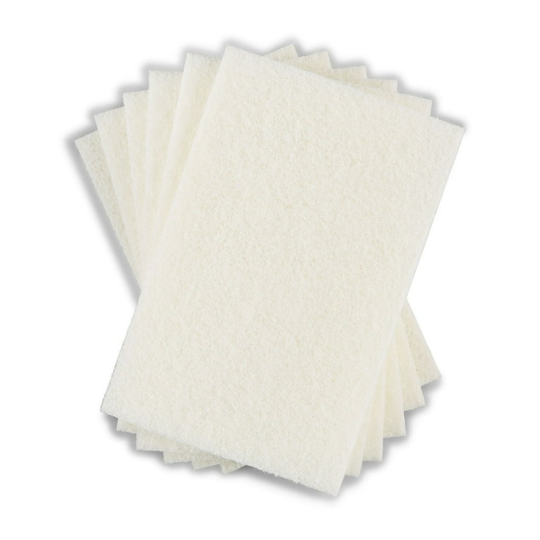 Light Duty Scouring Pads, White, 60/Pack Light Duty Scouring Pads, White, 60/Pack