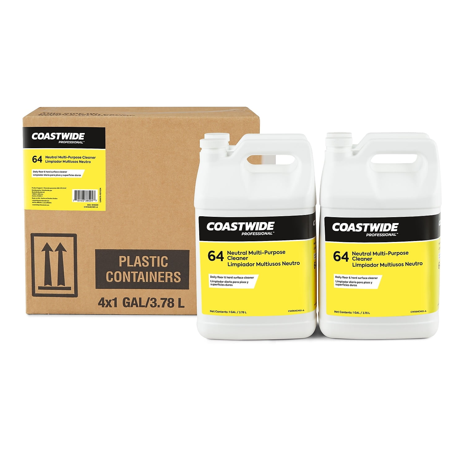 Neutral Multi-Purpose Cleaner 64 Eco-ID Concentrate, Citrus Scent, 1 gal Bottle, 4/Carton