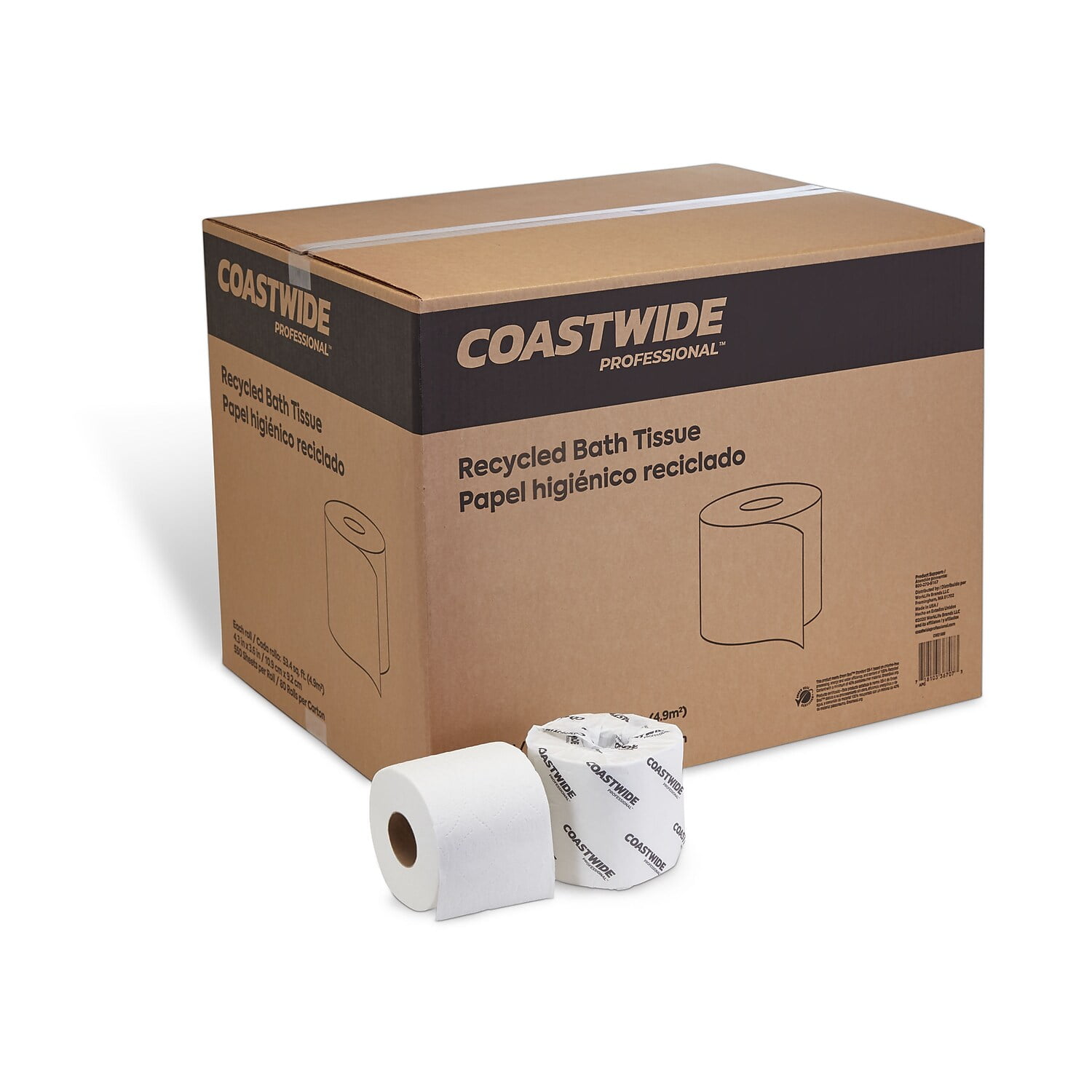 Coastwide Professional Recycled Toilet Rolls, TwoPly Bulk, Easy Flush