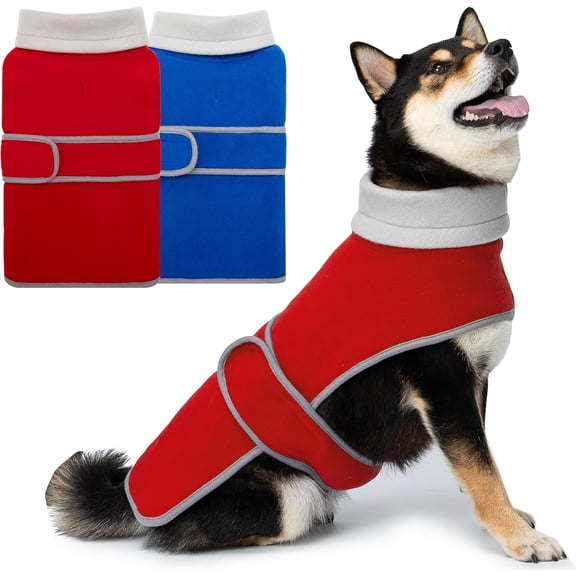 Coat 2 , Turtleneck Fleece Pet Winter Jacket for Cold Weather, Warm  Clothes Sweater Outdoor Indoor for Small, Medium, Large & XL Dogs (M-XXL)