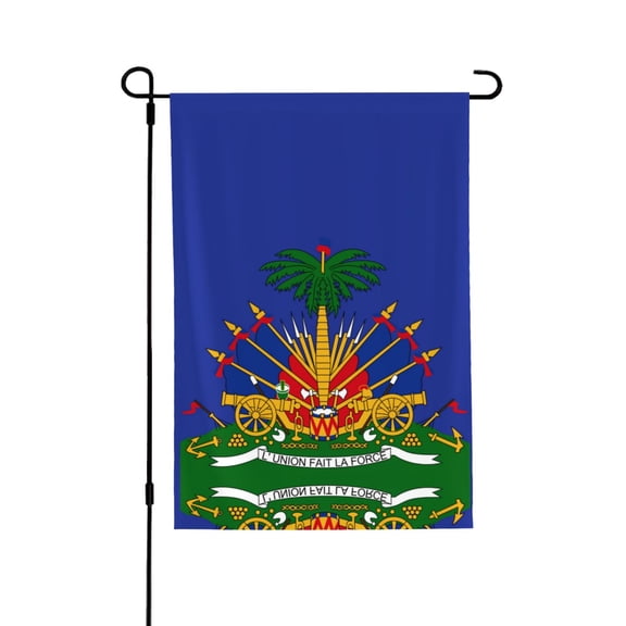 Coat Arms Of Haiti Garden Flag 28x40 Double Sided Large Stained House Yard Flag For Outside Porch Lawn Decor