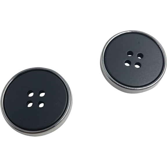 Coat Buttons 1 inch Black Metal Resin Buttons Flatback Craft Buttons for Sewing 4 Hole 25mm - Set 20 Suit Blazer Buttons