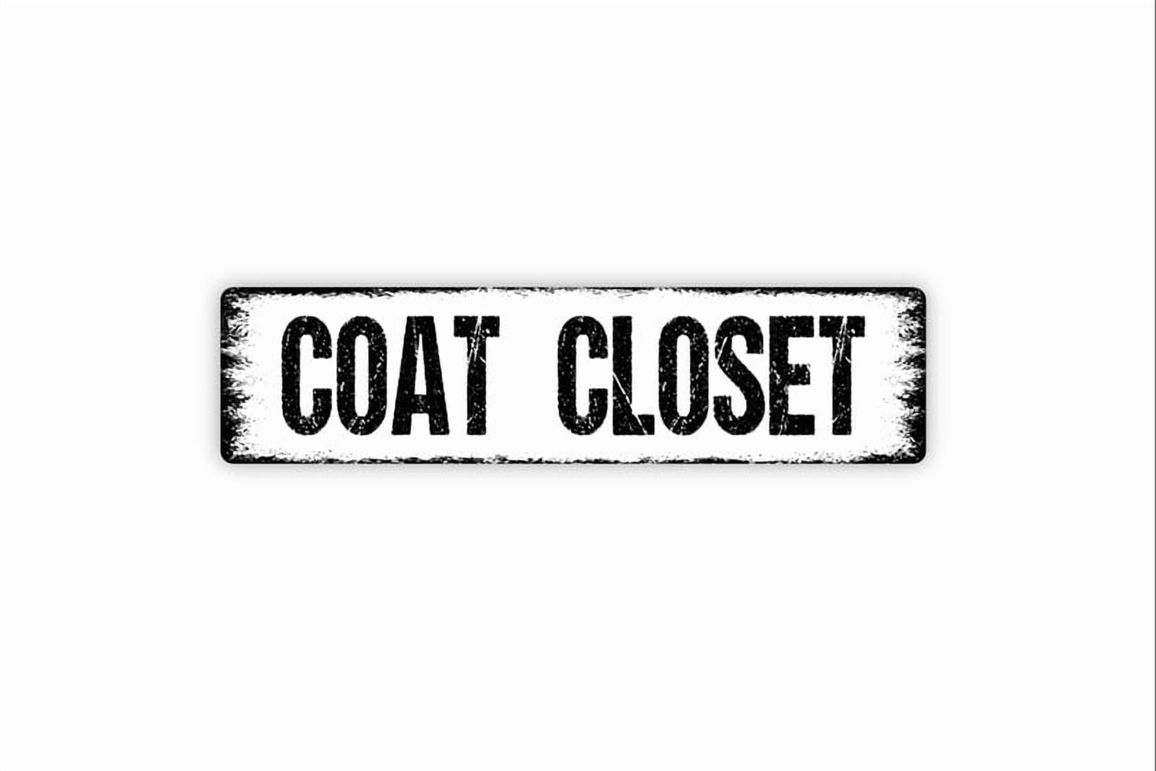 Printable Coat Rack Sign Coat Closet Sign - Rustic Street Sign or Door Name Plate Plaque - Size ...