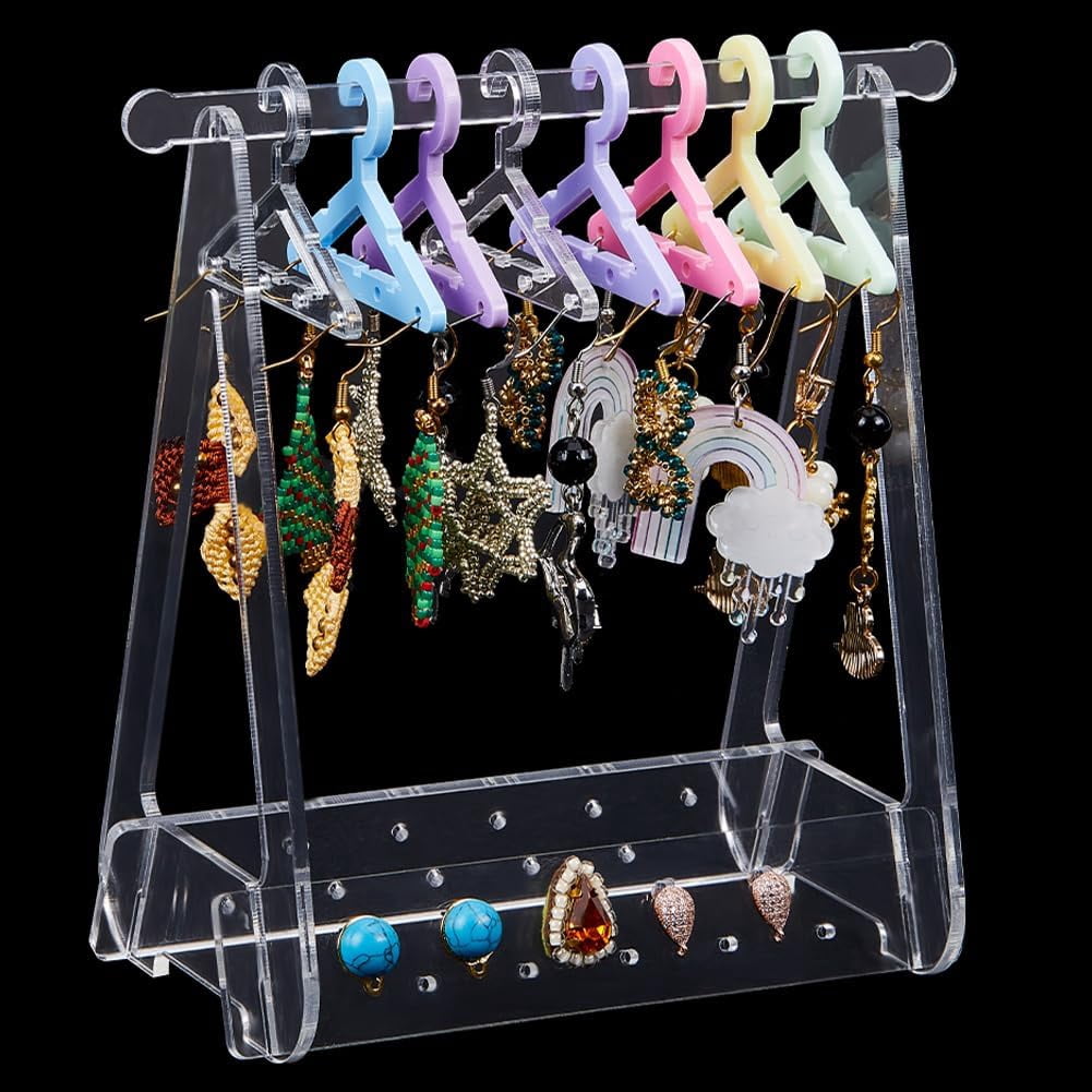 Coat Earring Holder Stand 52 Holes Cloth Jewelry Display Stands Acrylic ...