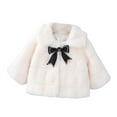 thumbnail image 1 of Coat Gift for Girls Baby Girls Winter Fur Cape Coat Thick Jacket Bow Warm Outerwears Save Big, 1 of 8