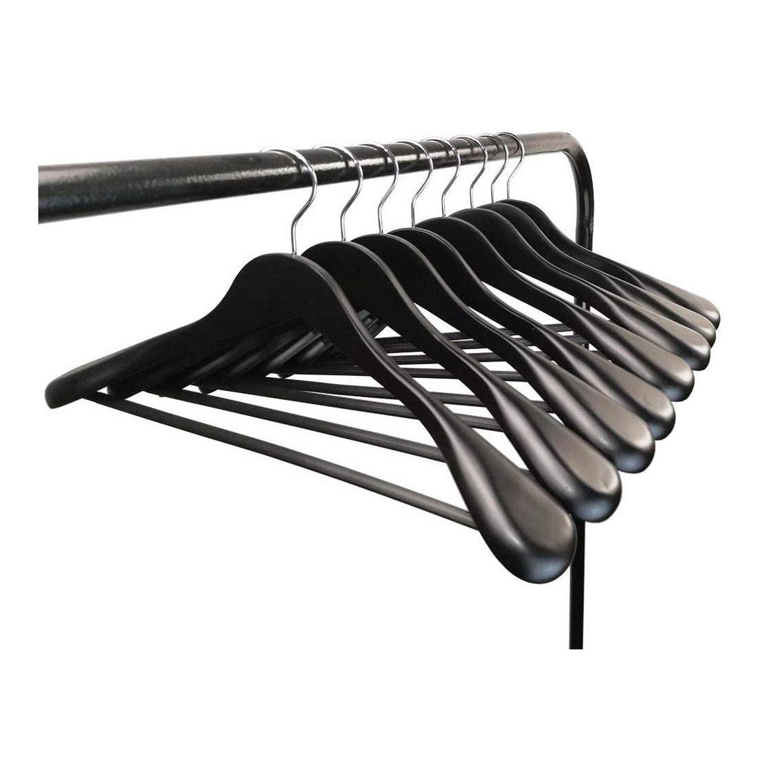 Coat Hanger 8Pack, Quexis Wood Hangers Trouser Hangers Extra Wide