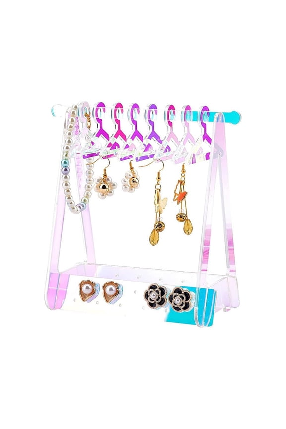 Coat Hanger Acrylic Earrings Stand Organizer Hanger Shape Tabletop Jewelry