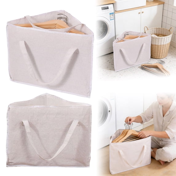 Coat Hanger Storage Triangle Hanger Storage Foldable Large Capacity Organizer Linen Proof With Handles For Closet Balcony Bathroom Home Textile Storage