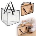 thumbnail image 1 of Coat Hanger Storage Triangle Hanger Storage Foldable Large Capacity Organizer Linen Proof With Handles For Closet Balcony Bathroom Home Textile Storage, 1 of 6