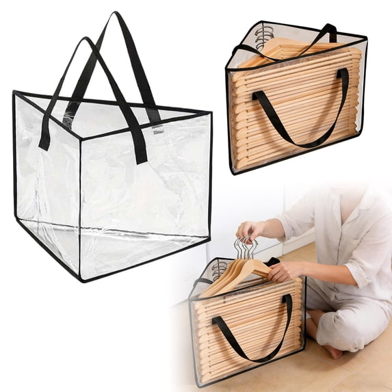 Coat Hanger Storage Triangle Hanger Storage Foldable Large Capacity Organizer Linen Proof With Handles For Closet Balcony Bathroom Home Textile Storage