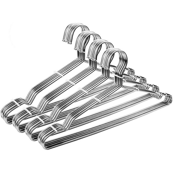 Coat Hangers 40 Pack Clothes Hangers, Metal Hanger Heavy Duty Wire Hangers with Non Slip Notch, Ultra Thin Stainless Steel Hanger Space Saving Clothing 16.5 Inch