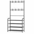 thumbnail image 1 of Entryway Coat and Shoe Rack - 5 Tier Freestanding Organizer with Hanger Stand, 1 of 8