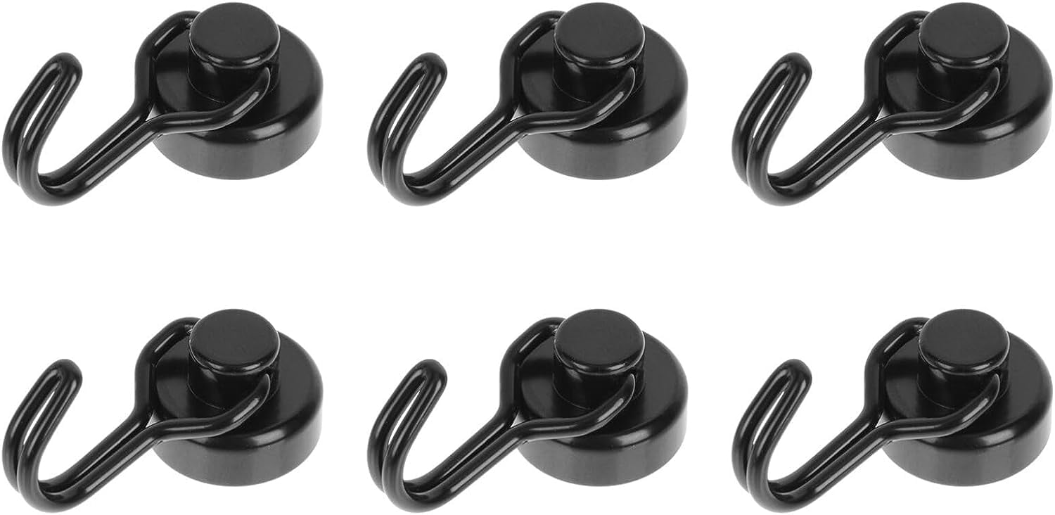 Coat Hook 6pcs Black Hooks Swivel Swing Hooks