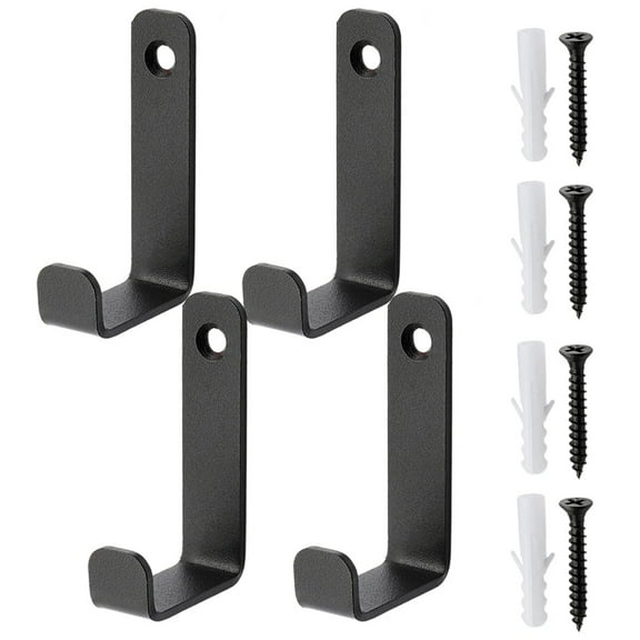 Coat Hook L Shaped Ladder Hooks 4 Pack for Wall and Garage Storage with Screws