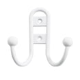 thumbnail image 1 of Coat Hook (Wall Hook, Entryway Hook, Decorative Hook), Spray Paint White, Double Prong Wall Hook, Holds 35 Lbs, Die-Cast Construction, Includes Hardware, Great For Towels, Robes, Coats & Backpacks, 1 of 4