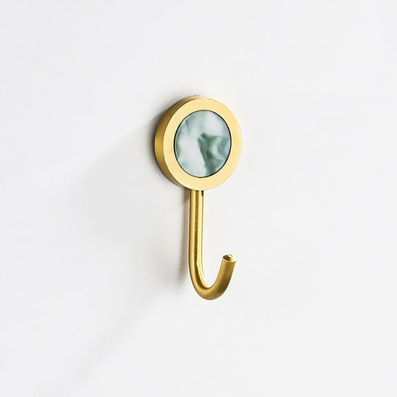 Coat Hook Wall Mounted Round Robe Hook Brushed Gold Towel Hook Duty Coat Rack For Bathroom Entryway Kitchen Living Room Non Hole Installation