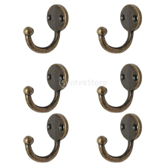 Coat Hooks Heavy Duty Coat And Hat Hook Robe Hook Cup Hooks Retro Hooks For Coat Backpack Key (With 12 Screws)