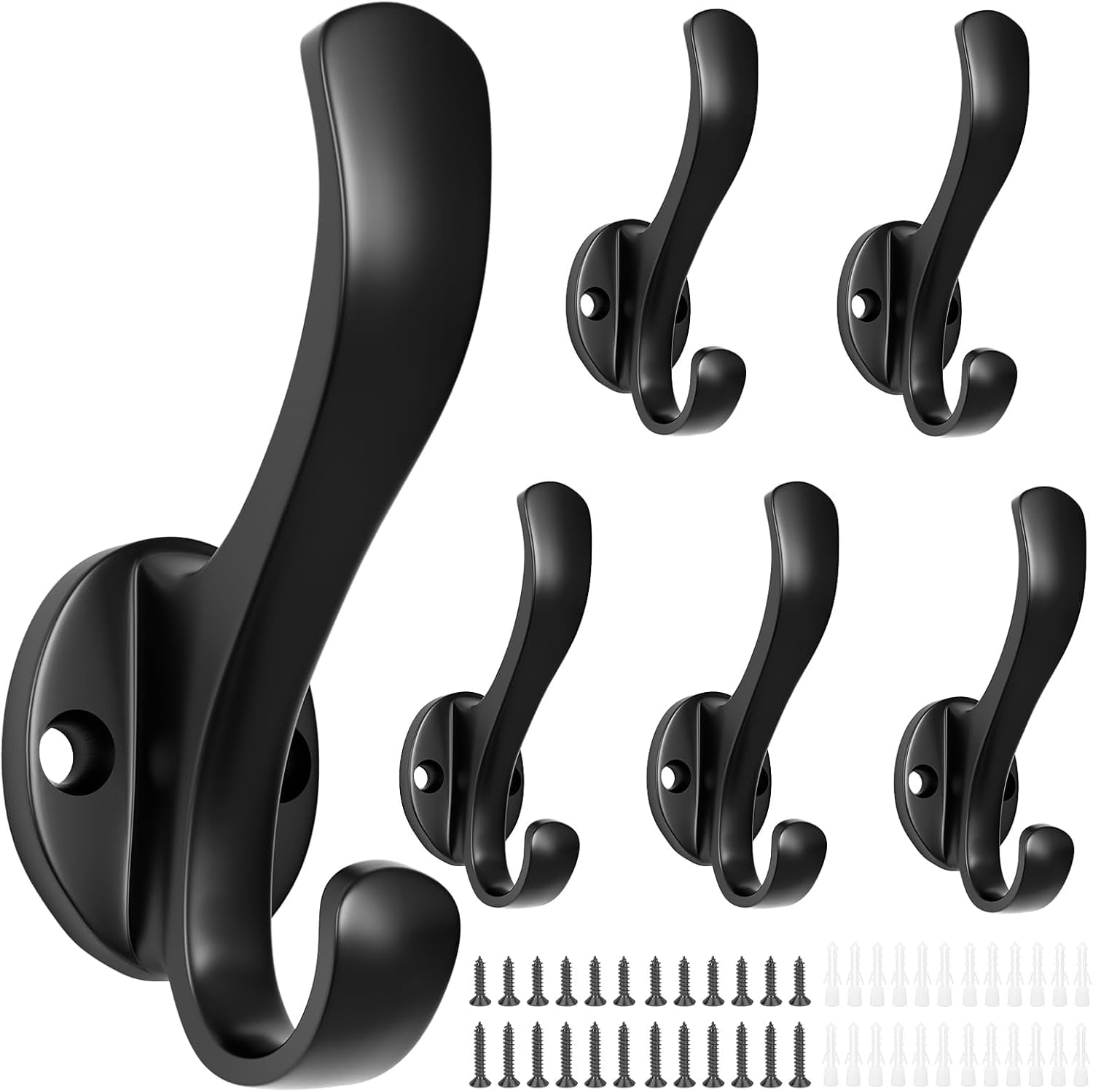 Coat Hooks Heavy Duty - Easy to Install Metal Towel Hooks Screw-in Wall ...