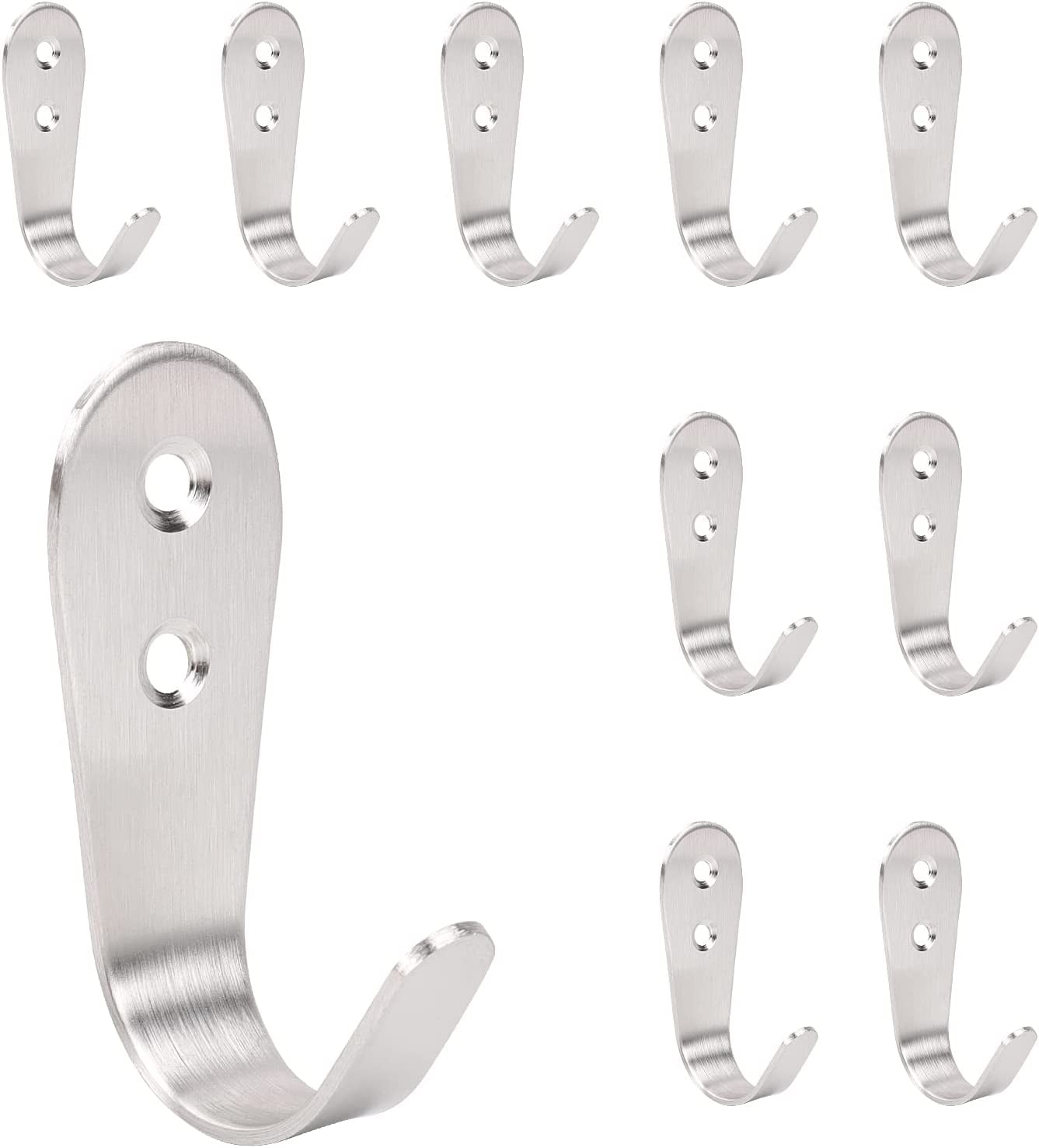 Wudkey 4 Pack Wall Mounted Stainless Steel J-Hook Towel Hook In Chrome Polished For Hanging Towels, Robes, Coats In Bathroom CY8K87_5 - The Home Depot