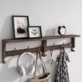 Coat Hooks, Wood Rack Wall-Mounted, 31.5 Inch Entryway Shelf with 10 ...