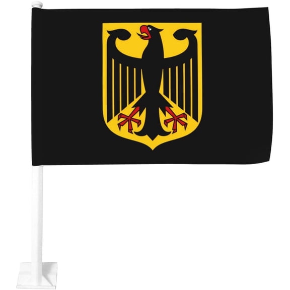 Coat Of Arms Of Germany Car Flag 12x18 Inch Window Clip Flag - Double Sided Fade Resistant Outdoor Decoration Let Your Cars Stand Out
