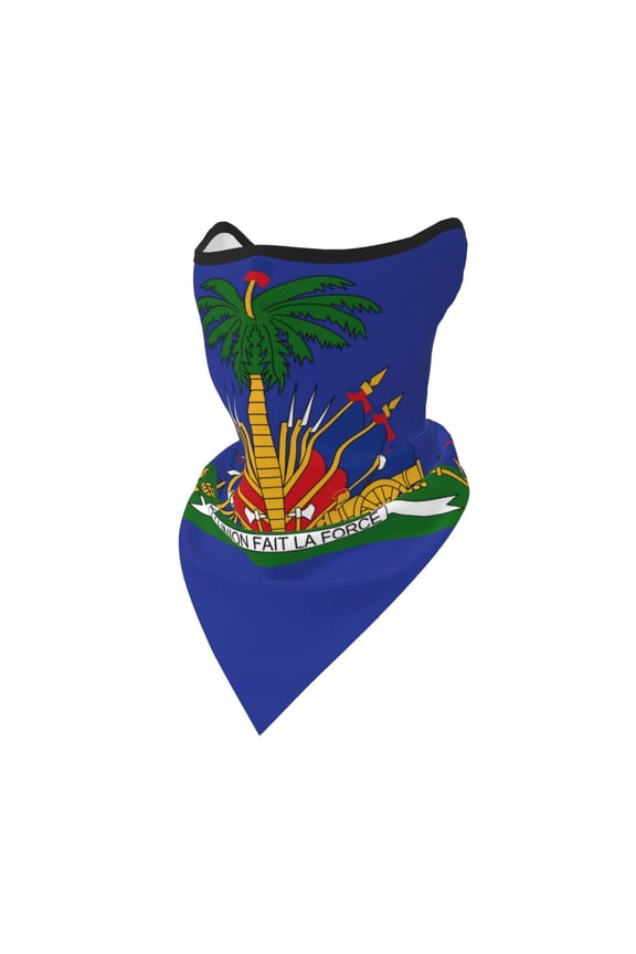 Coat Of Arms Of Haiti Neck Gaiter Balaclava Face Scarf Mask Quick-Dry Half Masks For Women Men Sun Protection Breathable Dustproof