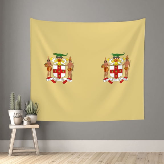 Coat Of Arms Of Jamaica Tapestry Colorful Wall Tapestry Aesthetic Tapestry Wall Hanging 60x51inch
