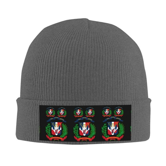 Coat Of Arms Of The Dominican Republic Beanie Hat Knit Hat Skull Cap for Men Women Winter Hat Deep Heather
