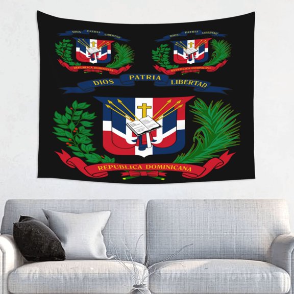 Coat Of Arms Of The Dominican Republic Tapestry Aesthetic Tapestry Wall Hanging For Room Bedroom Dorm Room Decor 29x37 Inches