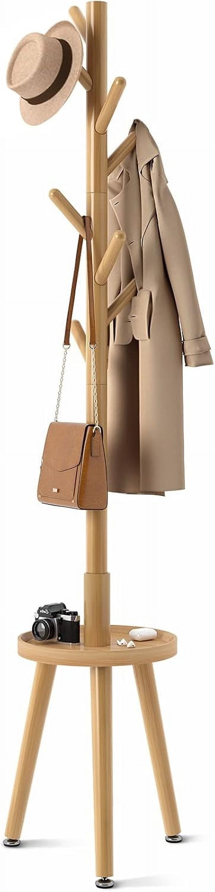 Coat Rack with 8 Hooks, Coat Rack Freestanding with Shelf, Coat Tree ...