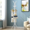 thumbnail image 1 of Coat Rack 9 Hooks Standalone Simple Freestanding Standing Coat  Hat Hanger Organizer Rack Hall Tree, 1 of 4