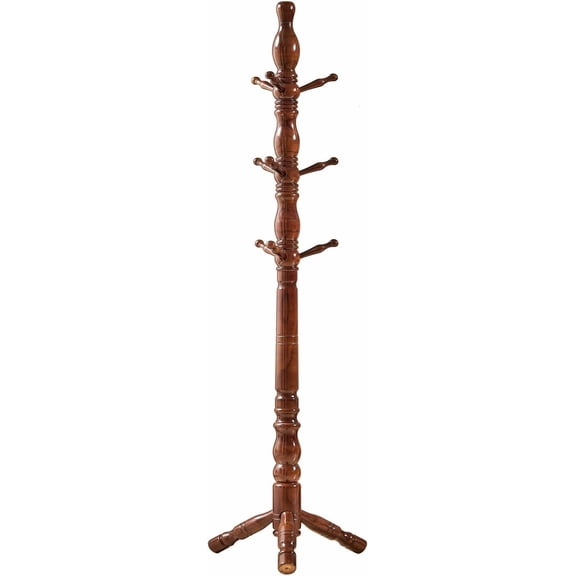 Coat Rack, Coat Racks with 3 Height Options and 9 Hooks,Coat Tree Ease of Assembly,Freestanding Hall Tree for /Office/Entryway/Hallway (Walnut)