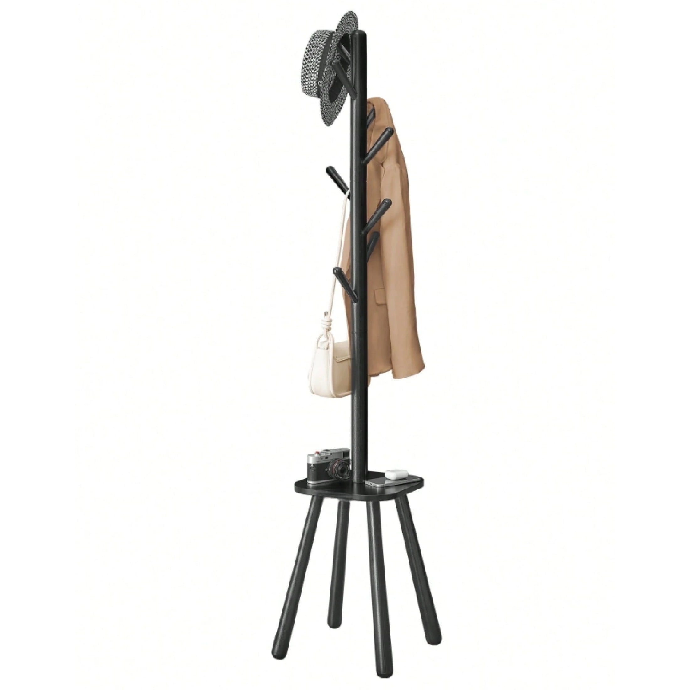 Coat Rack, Free Standing Coat Stand, Hall Coat Tree With 8 Hooks And ...