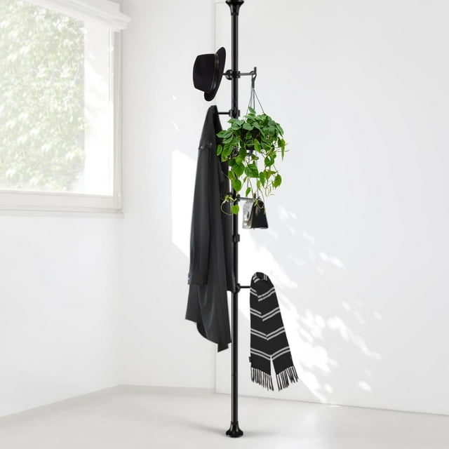 Coat Rack Freestanding, 56 to 125 inch Adjustable Tension Rod Hanger