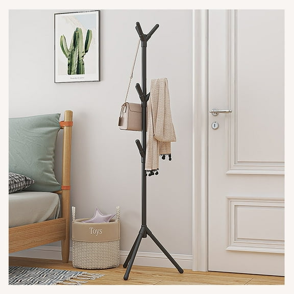 Coat Rack Freestanding, Coat Hall Tree with 9 Hooks, Hanging Clothes Rack for Bedroom and Living Room Simple Floor Stand with Hat Rack-for for Clothes, Hat Stand Used in Bedroom/Office/Entryway
