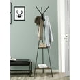Coat Rack Freestanding, Coat Hanger Stand, Hall Tree With 2 Shelves ...