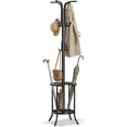 thumbnail image 1 of Coat Rack Freestanding, Coat Rack with Umbrella Holder, Metal Coat Rack Stand with 12 Hooks, for Entryway, Hallway, Living Room, Bedroom, Ink Black, 1 of 7
