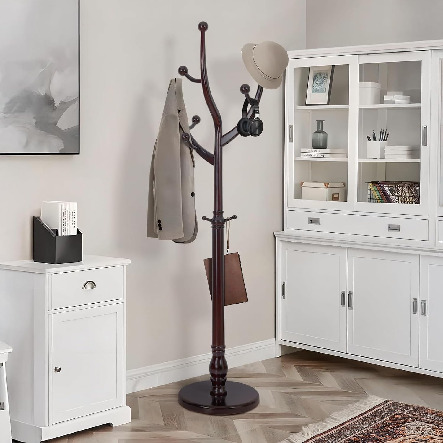 Winter Cloth Rack Coat Rack Freestanding Coat Tree with Sturdy Round Base, Unique Coat ...