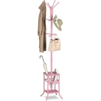 Coat Rack Freestanding, Coat Tree with Umbrella Holder, Metal Coat Rack Stand with 12 Hooks, Modern Coat Hanger Stand for Entryway, Purse Rack Hat Rack Stand for Living Room Bedroom Office