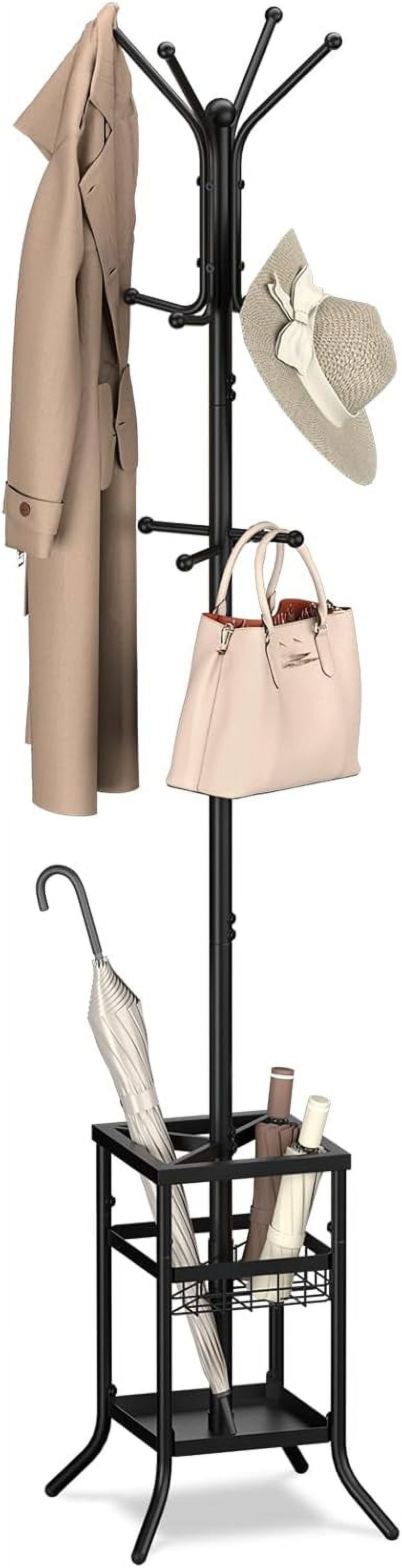 Coat Rack Freestanding - Coat Tree with Umbrella Holder, Metal Coat ...