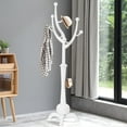 thumbnail image 1 of WOOW DEPOT Large Wood Coat Rack Heavy Duty Freestanding Clothes Hanger Stand w/ Stable Base & 8 Tree Branch Hooks for Entryway Hallway Bedroom, 1 of 10