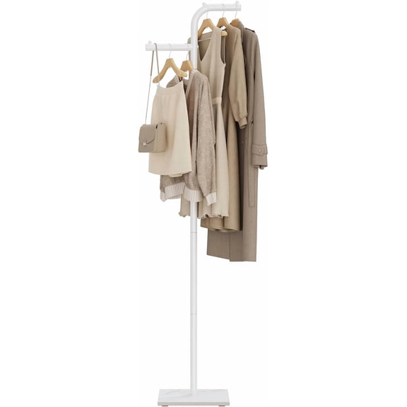 Coat Rack Freestanding, Modern Clothes Hanger Stand with Rock Slab Base, Heavy-duty Metal Tree for Boutiques, Hallway, Entryway, 68.9 Inches High