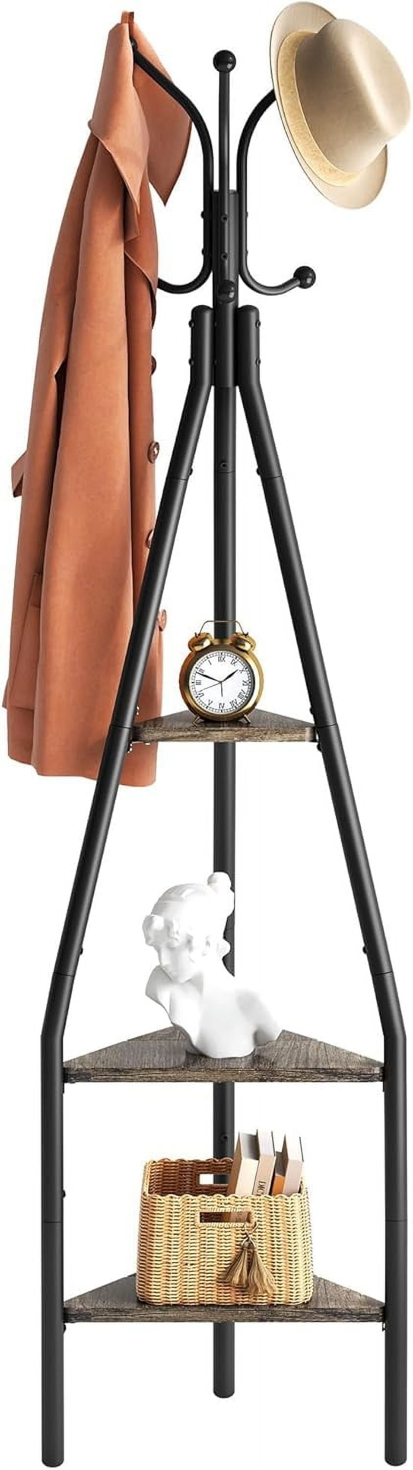 Coat Rack Freestanding with Hooks, Industrial Coat Tree Freestanding ...