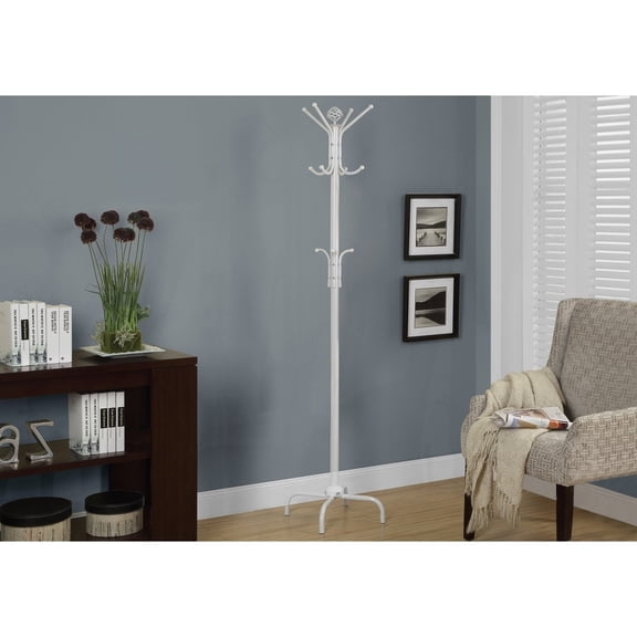 Coat Rack, Hall Tree, Free Standing, 12 Hooks, Entryway, 70" High, Bedroom, Metal, Contemporary, Modern